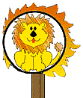 Gif animé lion feu